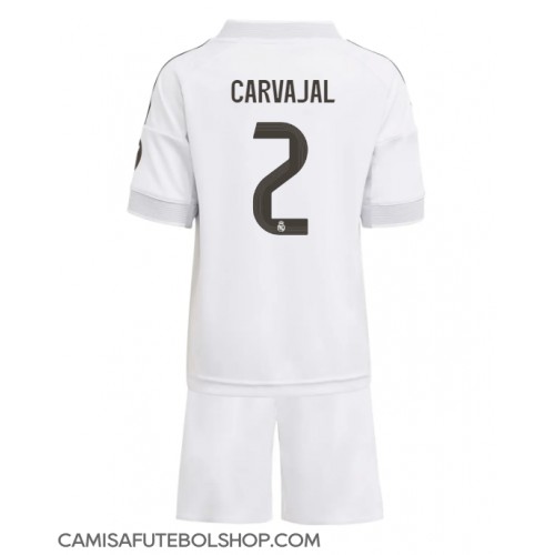 Camisa de time de futebol Real Madrid Daniel Carvajal #2 Replicas 1º Equipamento Infantil 2025-26 Manga Curta (+ Calças curtas)